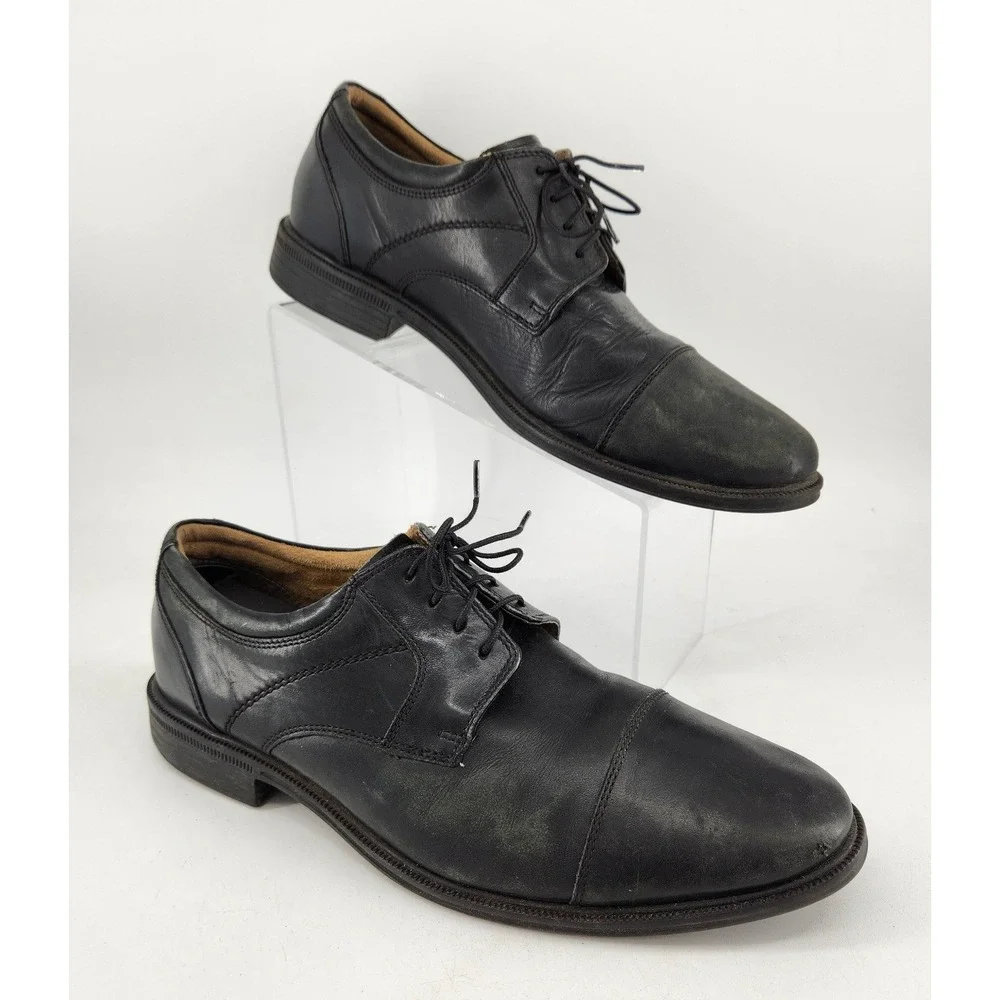 Florsheim Cap Toe Oxford Mens 9 D Black Leather Lace Up Dress Shoes 11704-001